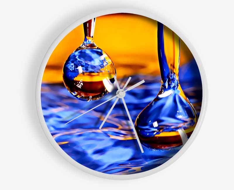 Duo Water Droplet Blue Orange Clock - Wallart-Direct UK