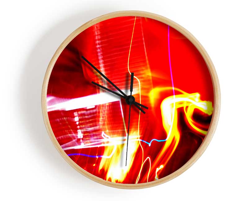 Red Light Flames Clock - Wallart-Direct UK