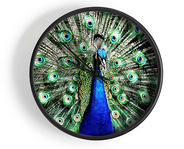 Stunning Peacock Feathers Clock - Wallart-Direct UK