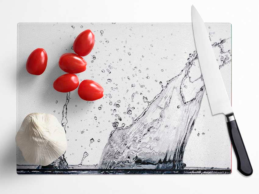 Water Splash Eruption Glass Chopping Board