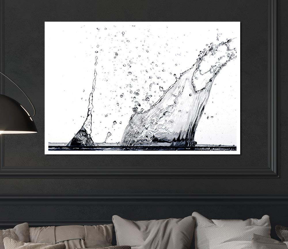 Water Splash Eruption Print Poster Wall Art