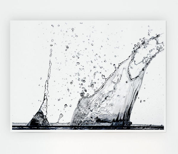 Water Splash Eruption Print Poster Wall Art