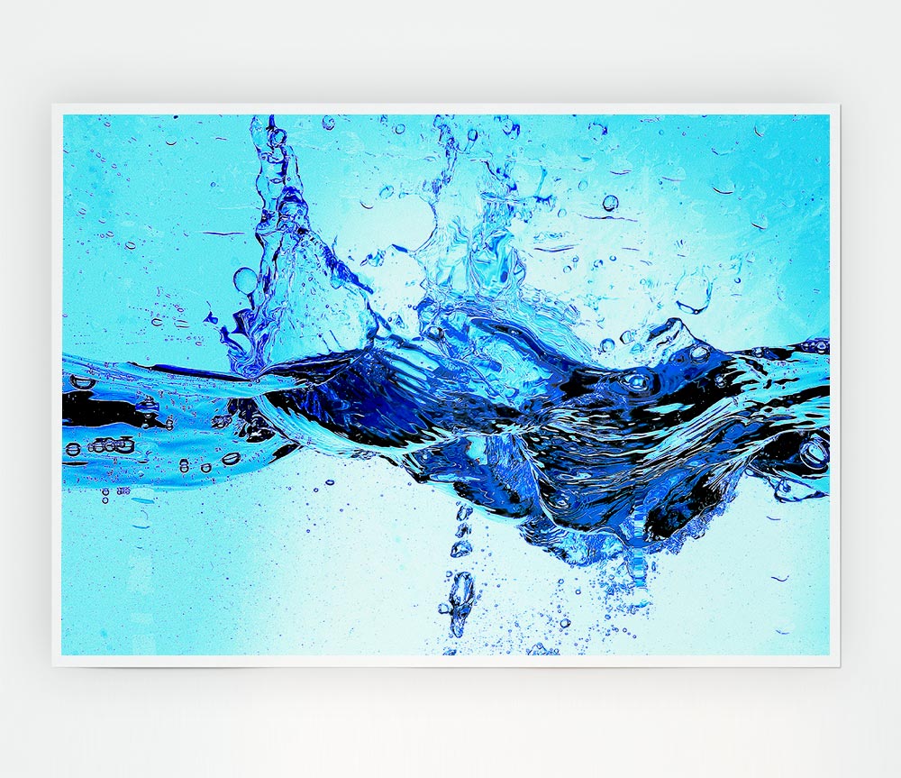 Crash Of The Water Splash Print Poster Wall Art