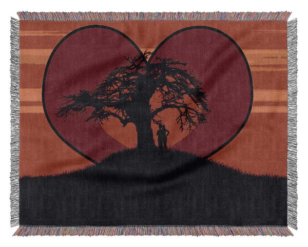 Lovers At Love Tree Woven Blanket