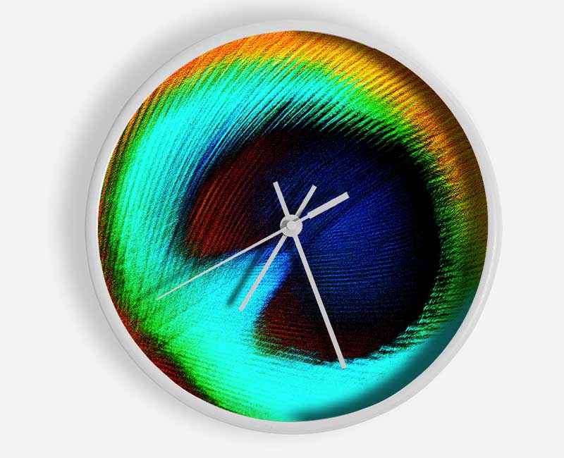 Peacock Feather Eye Close-Up Clock - Wallart-Direct UK