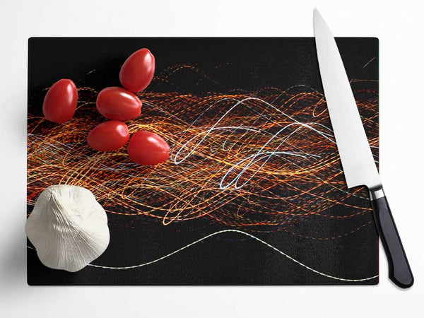 Radio Waves Glass Chopping Board