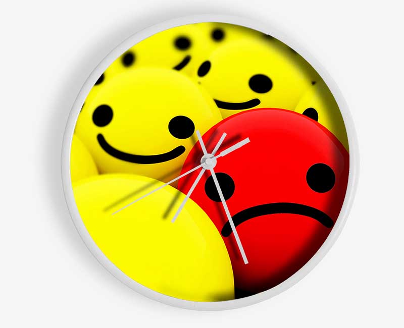 Unhappy Red Clock - Wallart-Direct UK