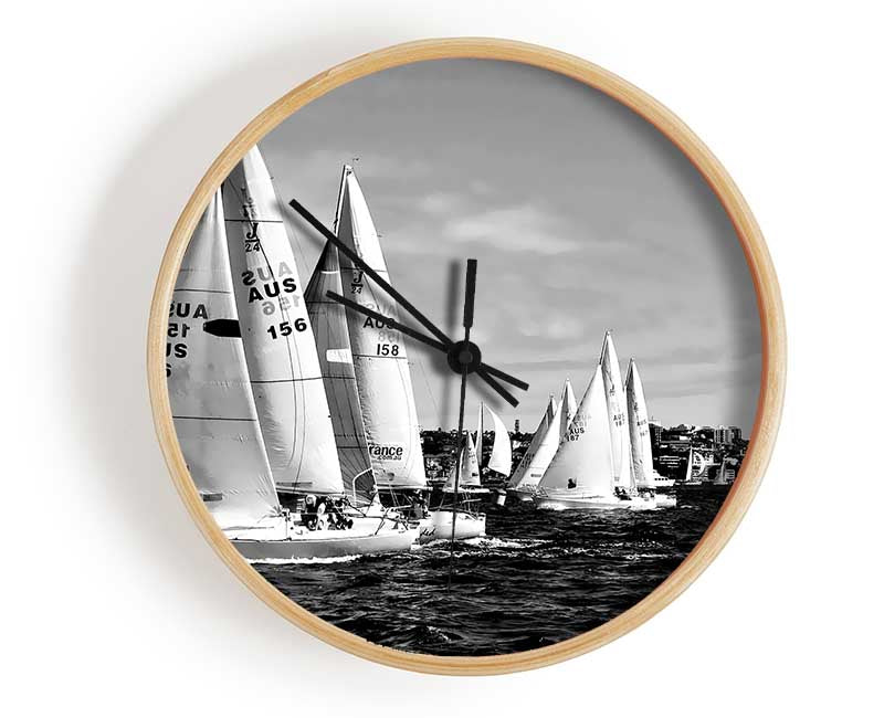 Sailboat Dream B n W Clock - Wallart-Direct UK