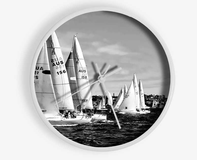 Sailboat Dream B n W Clock - Wallart-Direct UK