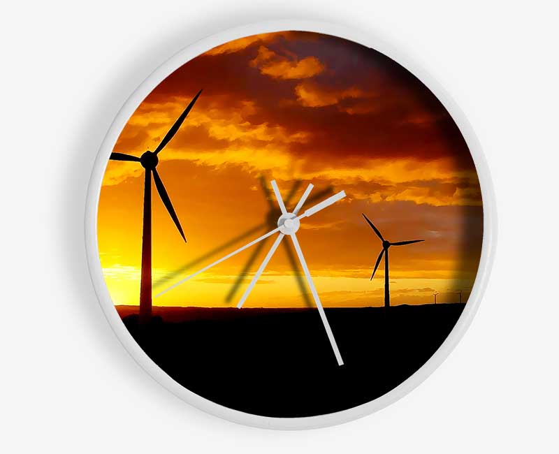 Windmills At Sunlight Clock - Wallart-Direct UK