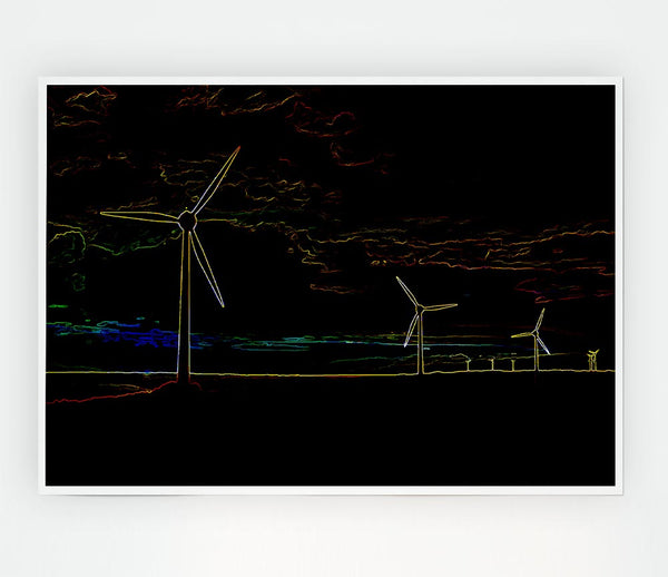 Wind Farm 02 Print Poster Wall Art