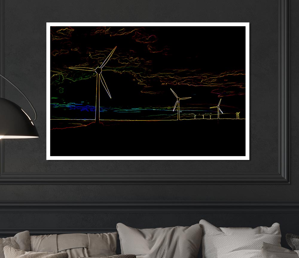 Wind Farm 02 Print Poster Wall Art