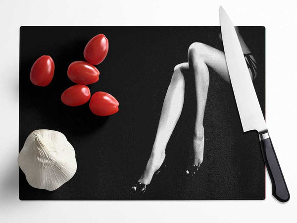 Sexy Legs Black Glass Chopping Board