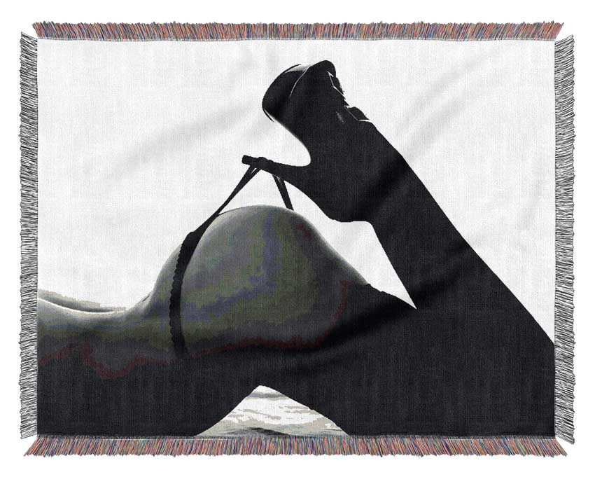 G-String Stockings B n W Woven Blanket