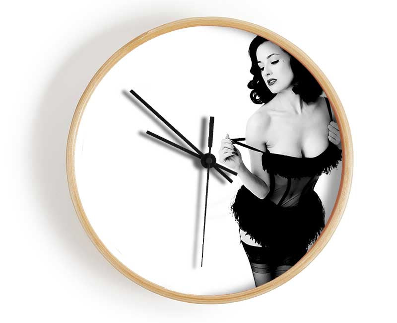 Ditta Von Teese B n W Clock - Wallart-Direct UK