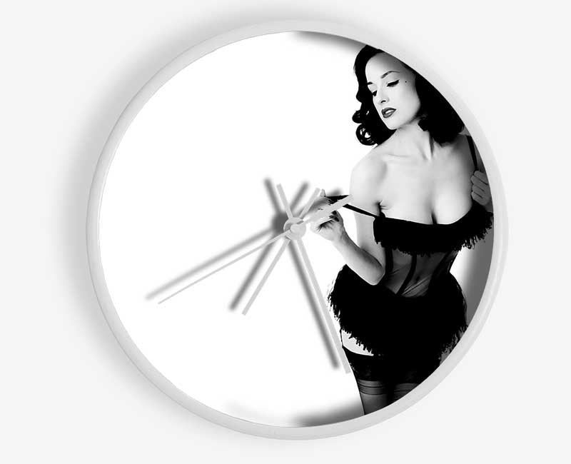 Ditta Von Teese B n W Clock - Wallart-Direct UK