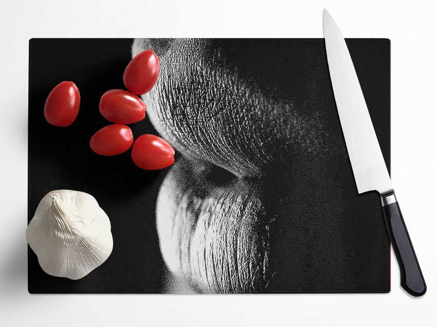 Sensual Lips B n W Glass Chopping Board