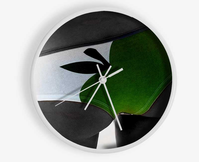 Sexy Apple Knickers B n W Clock - Wallart-Direct UK