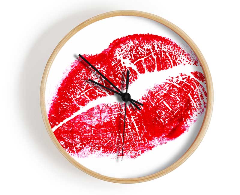 Red Lipstick Mark Clock - Wallart-Direct UK