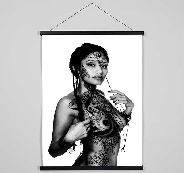 Tribal Tattooed Female Hanging Poster - Wallart-Direct UK