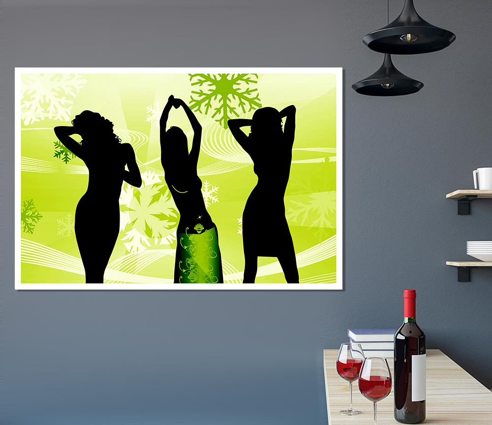 Womanly Shape Lime Print Poster Wall Art