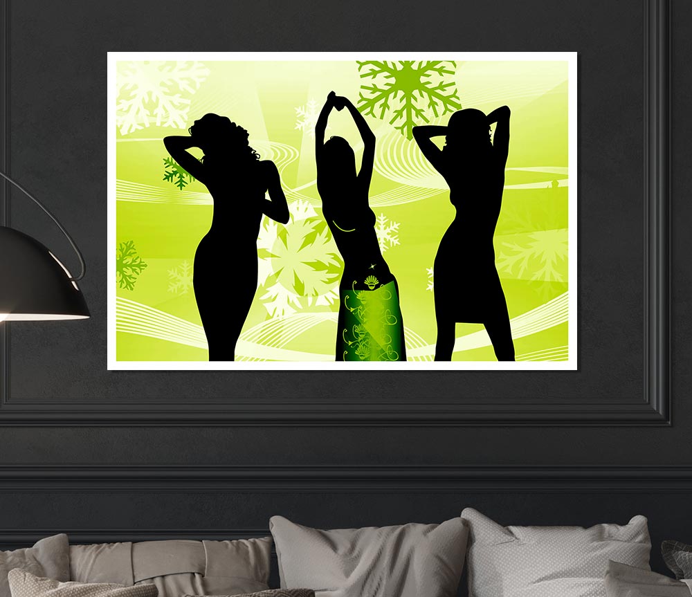 Womanly Shape Lime Print Poster Wall Art