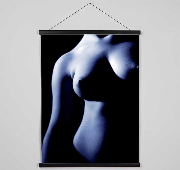 Female Torso Blue Hanging Poster - Wallart-Direct UK