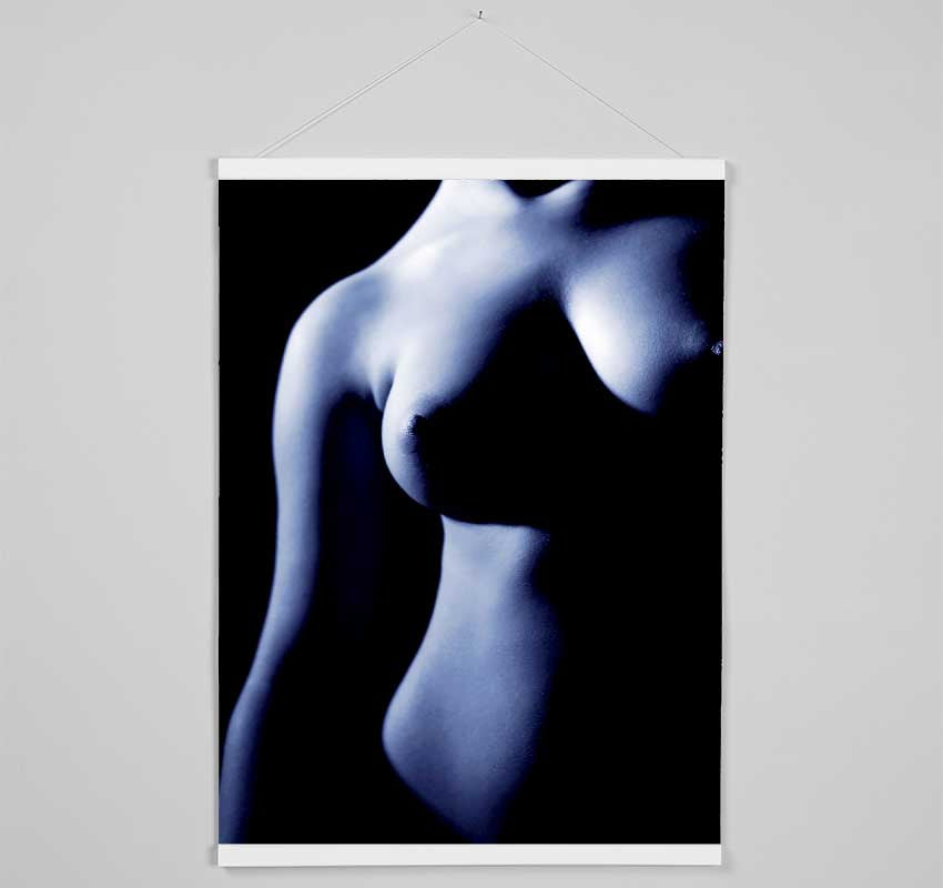 Female Torso Blue Hanging Poster - Wallart-Direct UK