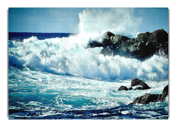 Waves Crashing On Rocks