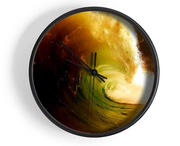 Stunning Orange Sky Wave Clock - Wallart-Direct UK