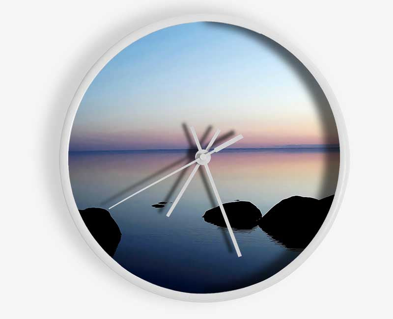 Tranquil Stepping Stone Ocean Clock - Wallart-Direct UK