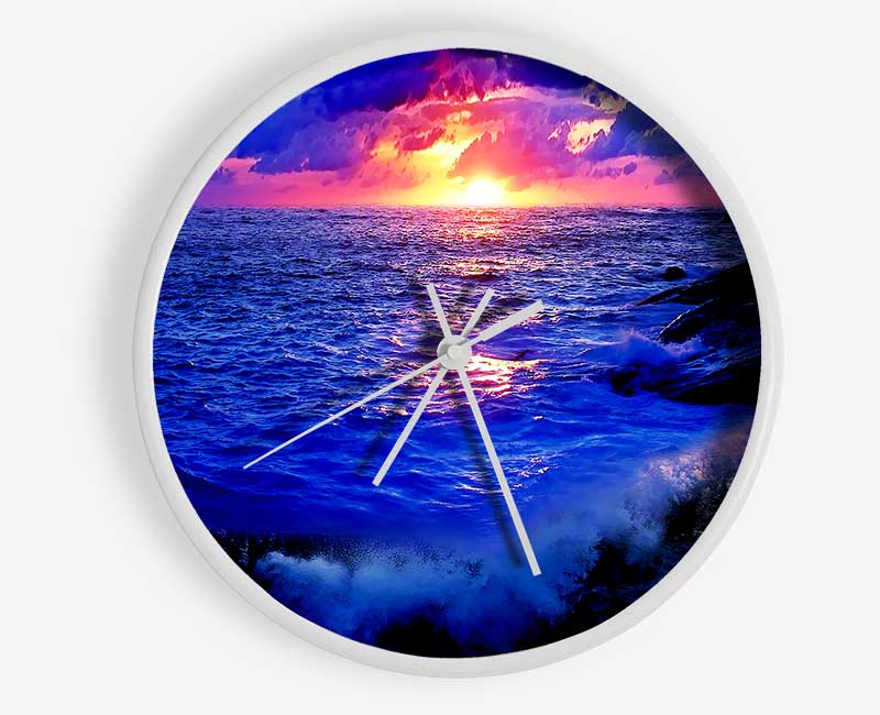 The Movement Of The Ocean At Dawn Clock - Wallart-Direct UK