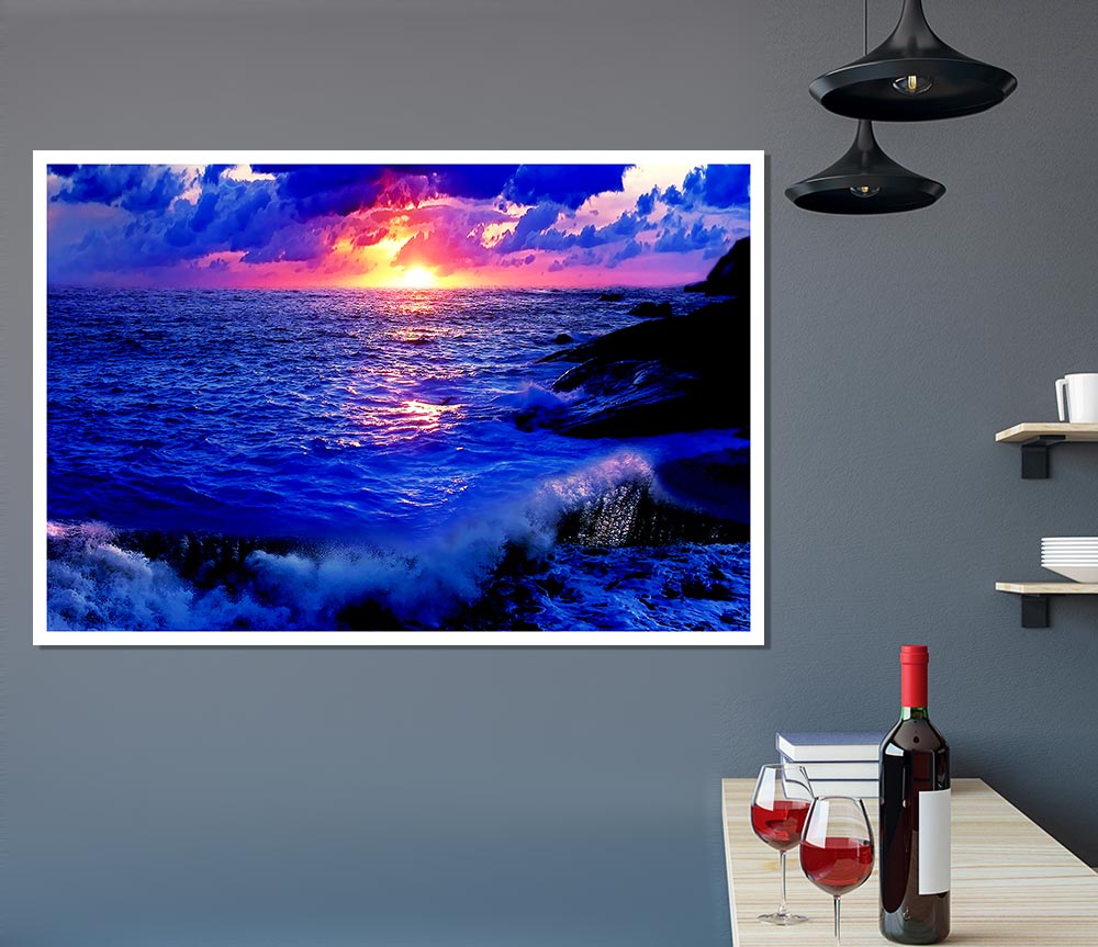 The Movement Of The Ocean At Dawn Print Poster Wall Art