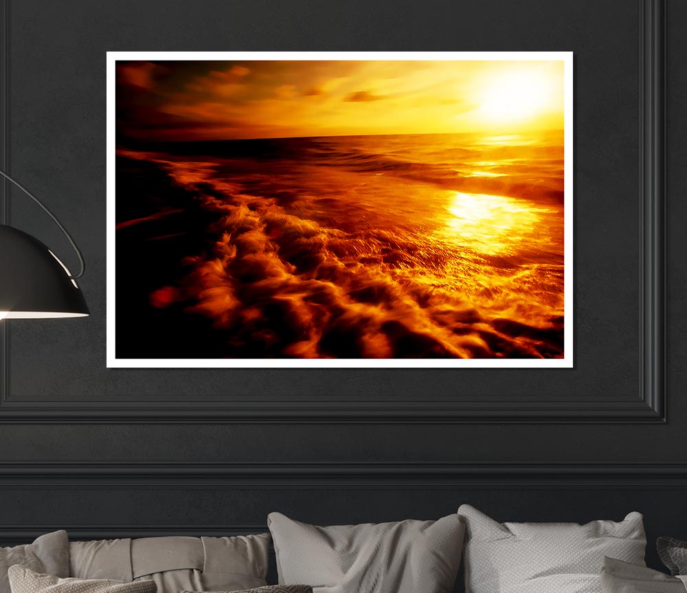 The Ebb Of The Sunlit Ocean Print Poster Wall Art