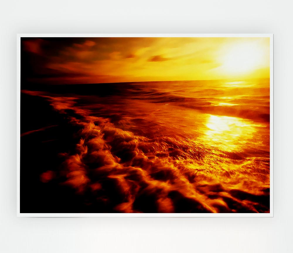 The Ebb Of The Sunlit Ocean Print Poster Wall Art