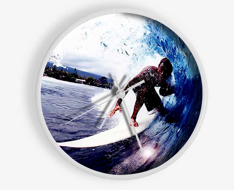 Surfer Slicing The Wave Clock - Wallart-Direct UK