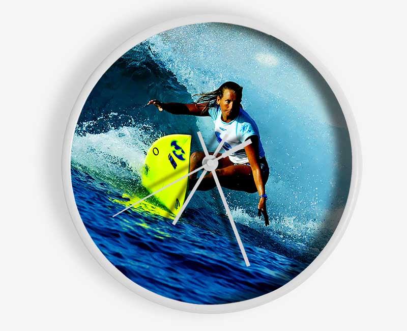 Surfer Number One Female Clock - Wallart-Direct UK