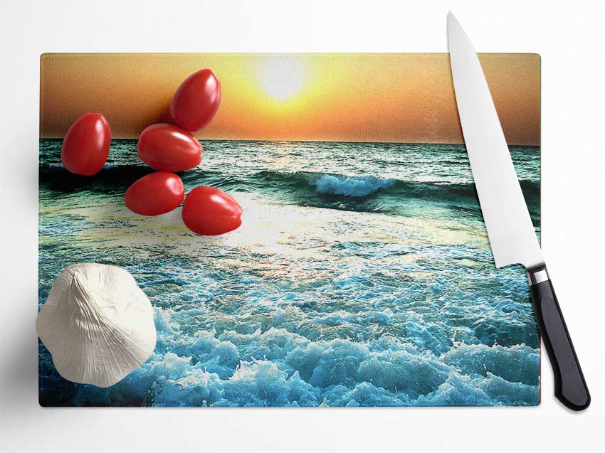 Sunset Near Sea Glass Chopping Board