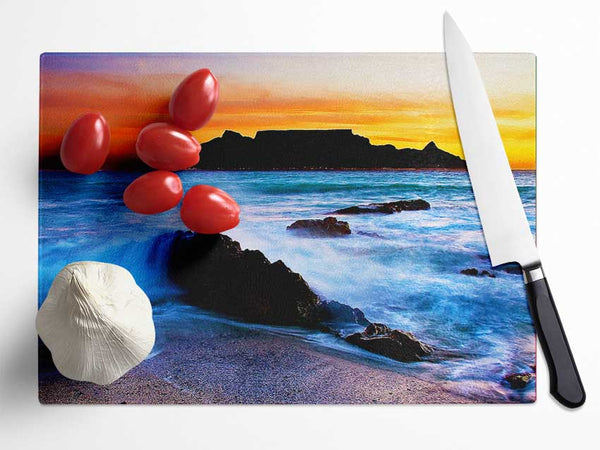 Spray Of The Ocean Waves Glass Chopping Board