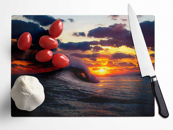 Sky And Wave Glass Chopping Board