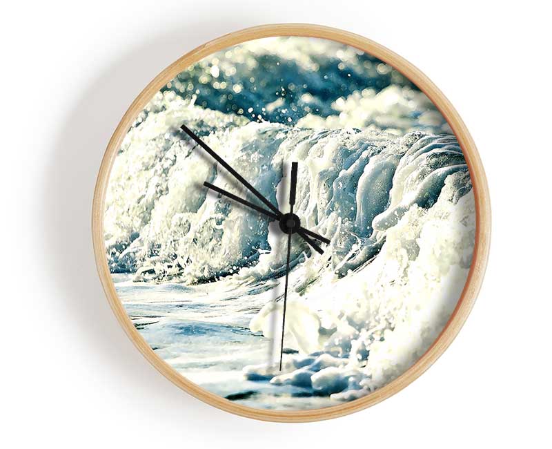 Sea Wave Close Up Clock - Wallart-Direct UK