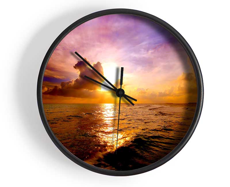 Sea Sunset Skies Clock - Wallart-Direct UK