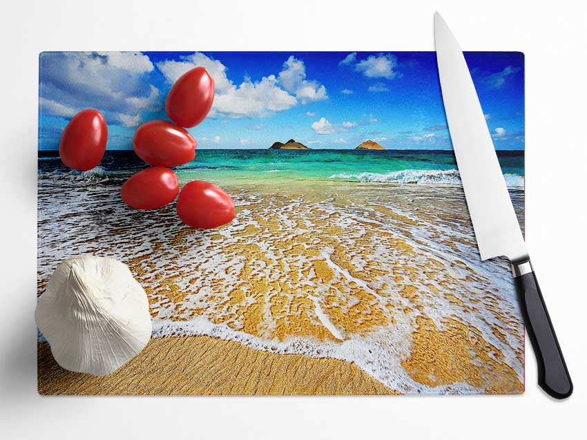 Ocean Paradise Glass Chopping Board