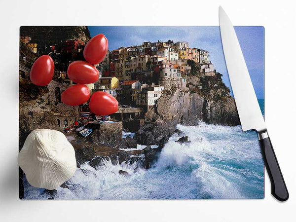 Manarola Italy Glass Chopping Board