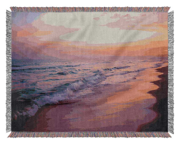 Lilac Pink Ocean Woven Blanket