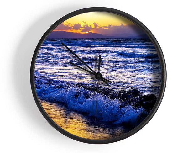 The Ocean Colours At Twilight Clock - Wallart-Direct UK