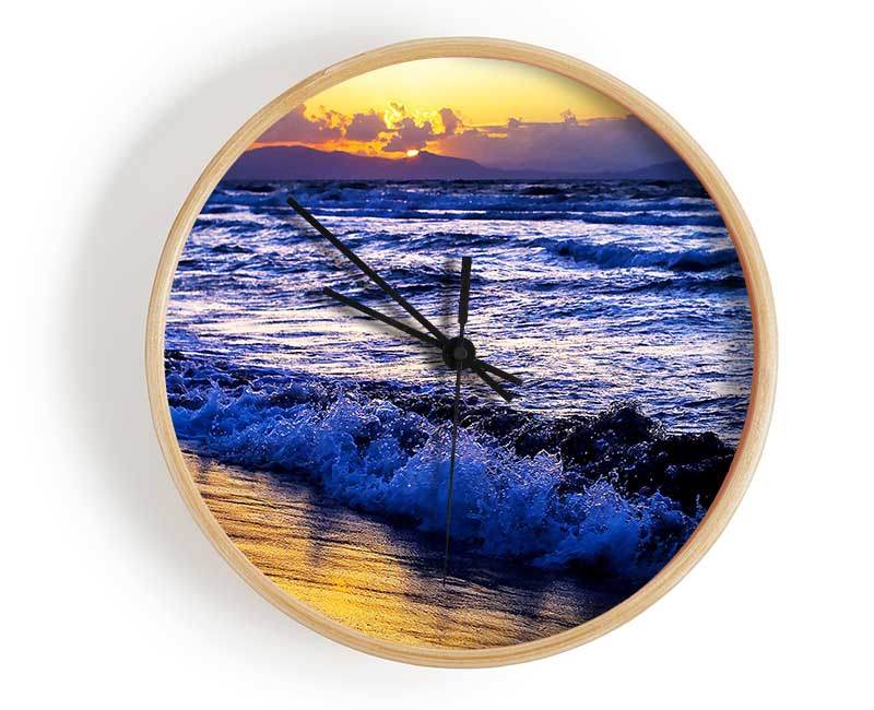 The Ocean Colours At Twilight Clock - Wallart-Direct UK