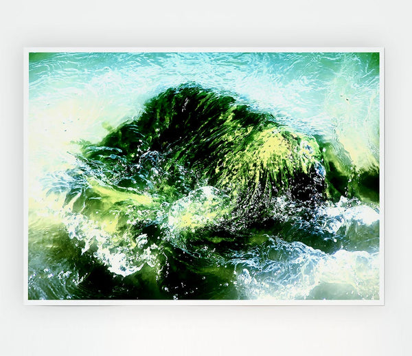 Green Water Movement Print Poster Wall Art