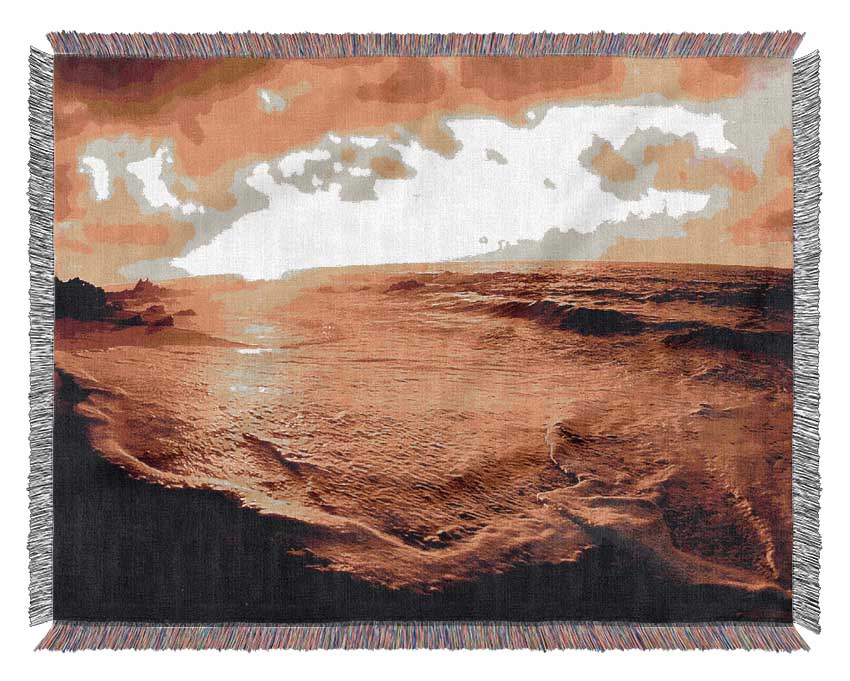 Glistering Ocean Sun Woven Blanket