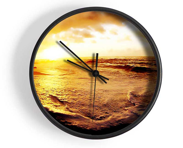 Glistering Ocean Sun Clock - Wallart-Direct UK